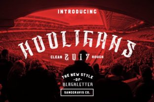 Hooligans Typeface: Bold Blackletter for Branding